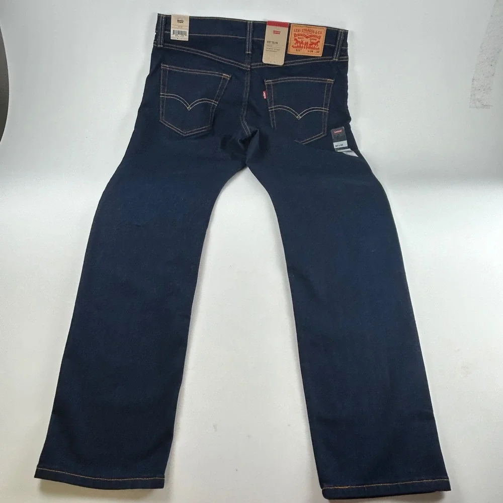Levis 511 Men's 34x32 Slim Fit Jeans Dark Indigo Modern Wash Stretch Denim NEW